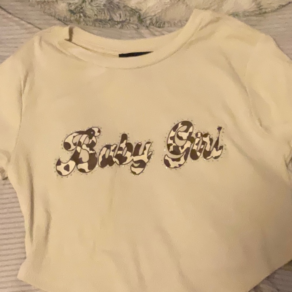 Cream color baby girl crop top